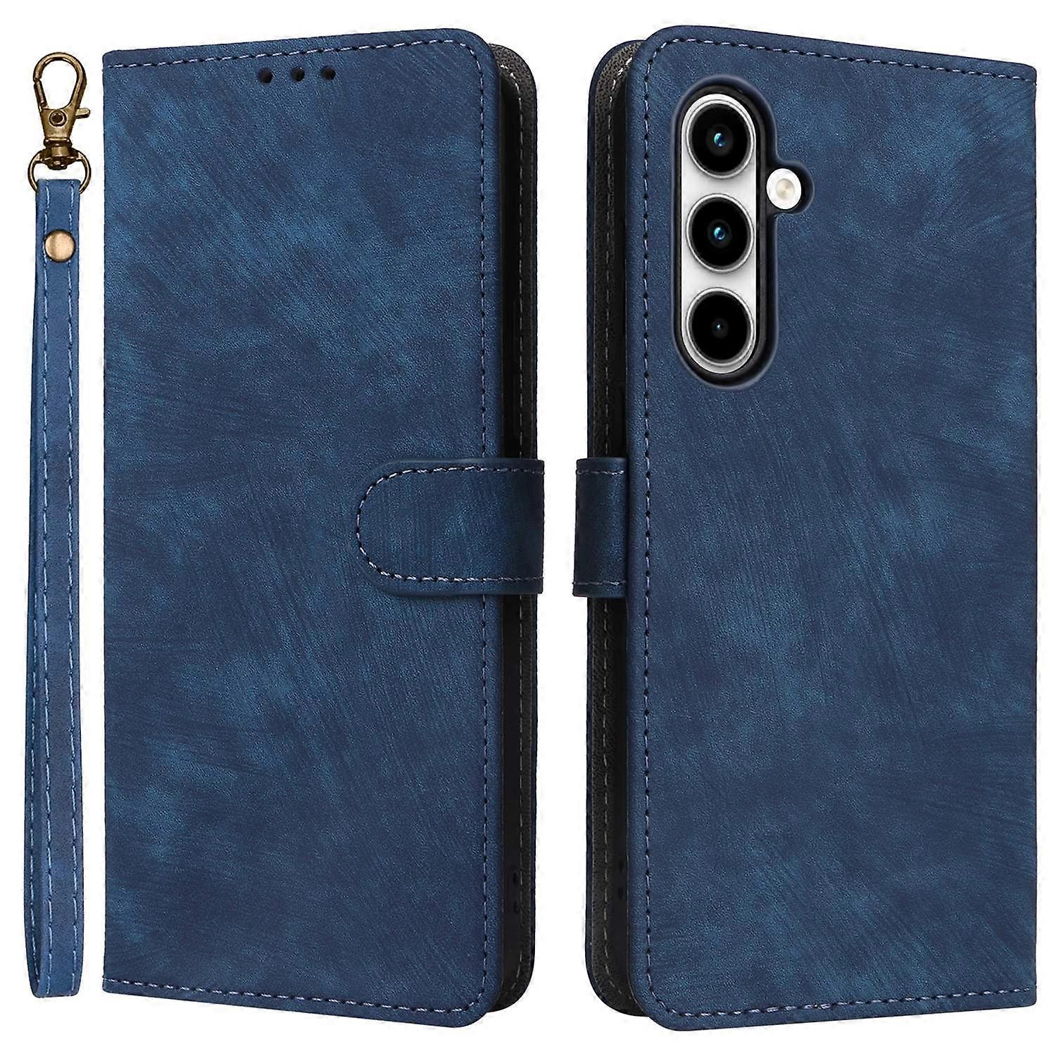 Dla Samsung Galaxy A35 5G Skórzane Etui Z Portfelem Blokujące RFID Pokrowiec Na Telefon - Niebieski Wielobarwny Blue