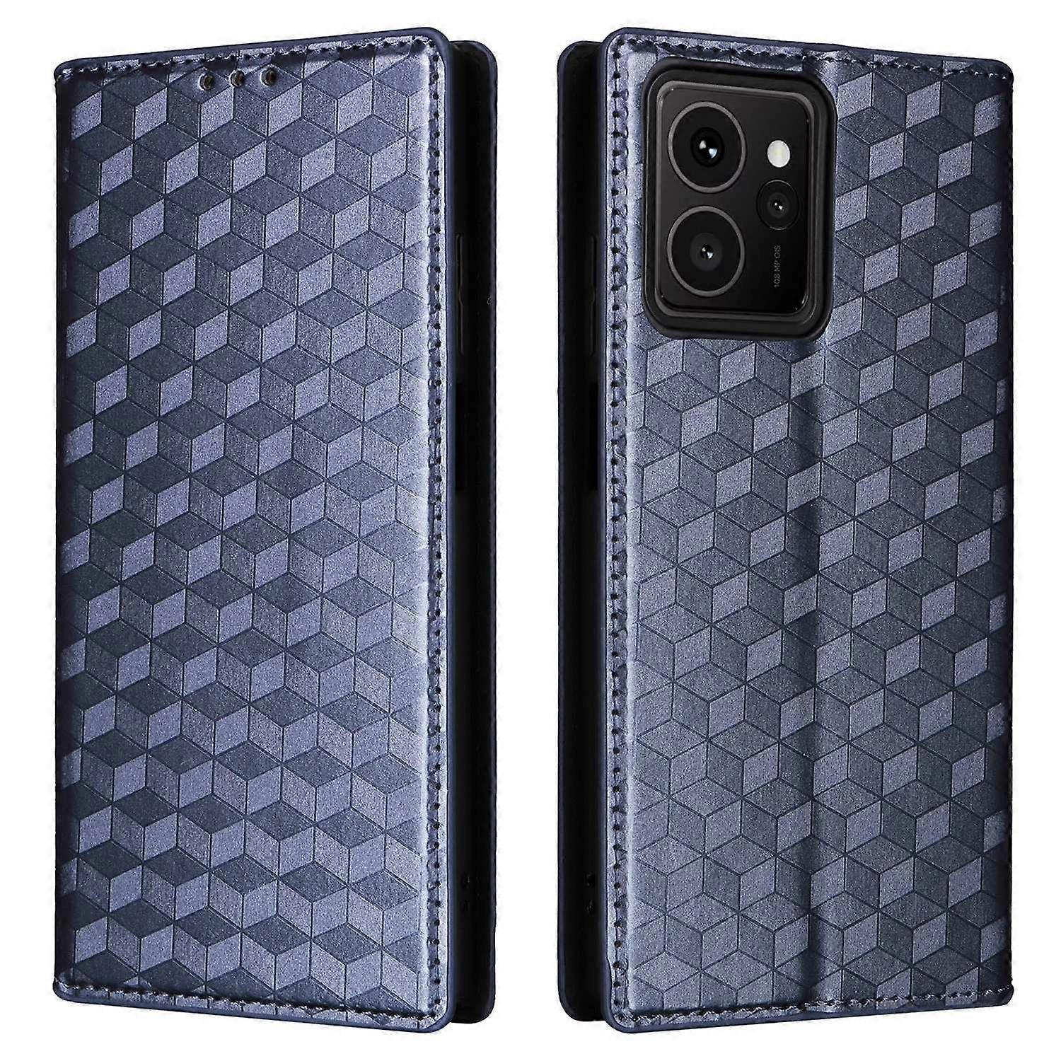Do HMD Skyline Portfel Etui Skórzany Pokrowiec Na Telefon Z Nadrukiem Romb - Niebieski Wielobarwny Blue