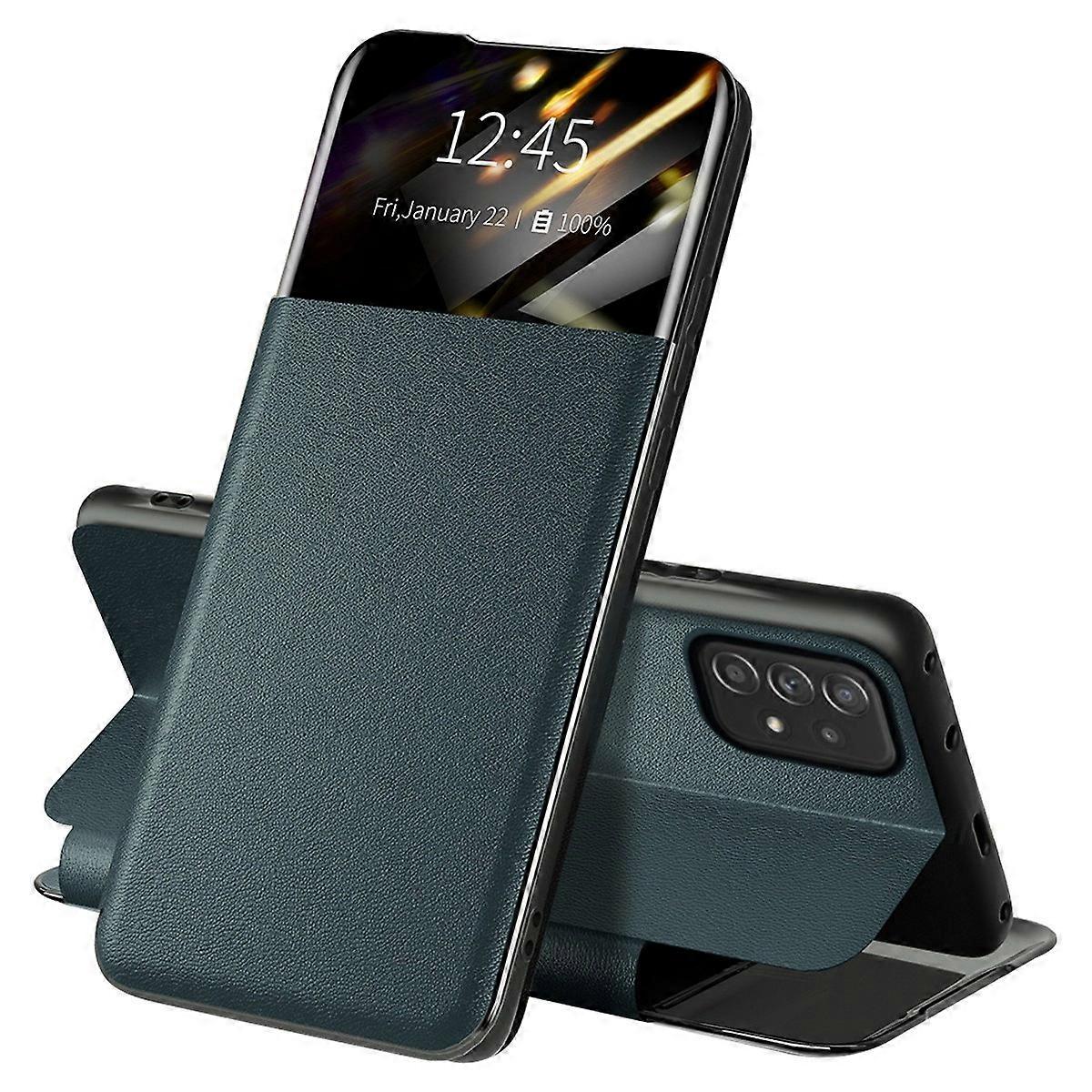 Do Samsung Galaxy A52 4G / 5G / A52s 5G Skórzane etui na telefon z uchwytem na karty Wielobarwny Blackish Green