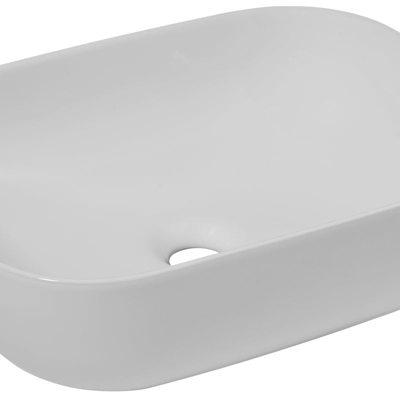 Umywalka ceramiczna nablatowa Duquesa Glossy White 45x32 cm