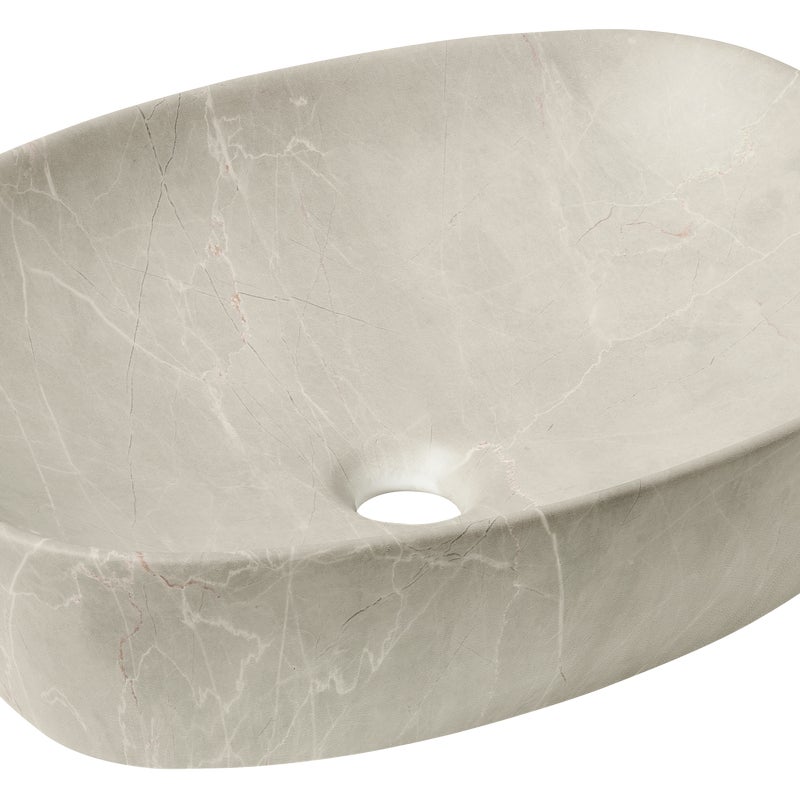 Umywalka ceramiczna nablatowa Isla Matt brown stone 50x39 cm