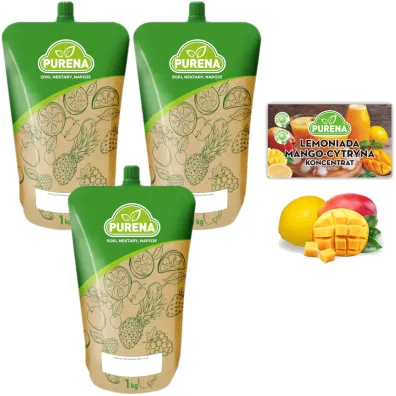 Purena Koncentrat lemoniady mango-cytryna na 6l Zestaw 3 x 1 kg