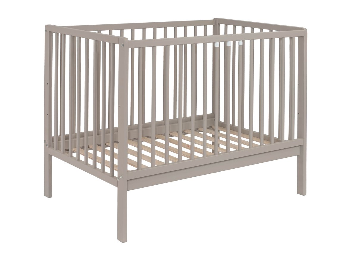 Łóżeczko JULIA kolor Taupe 100x60 BUKOWE dostawka