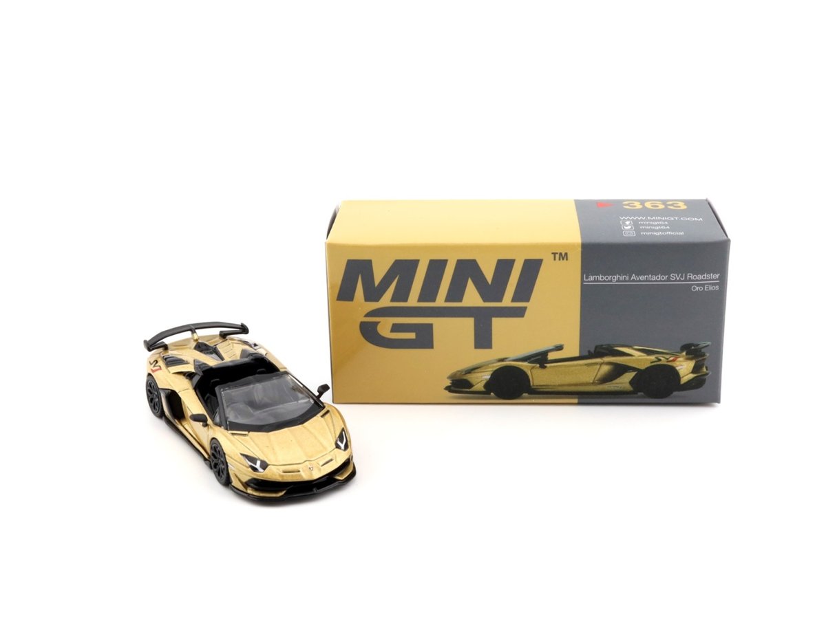 MINI GT Lamborghini Aventador SVJ Roadster Oro Elios RHD MGT00363-R MiniGT