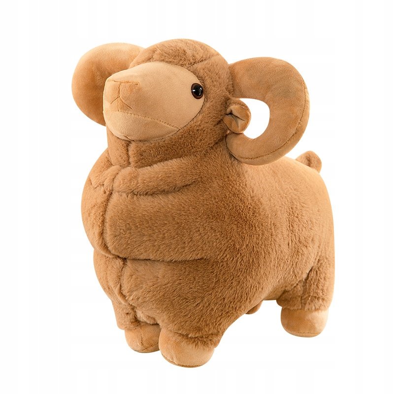 MASKOTKA PLUSZAK PRZYTULANKA ZABAWKA DUŻA BRĄZOWA OWCA KOZA BARAN 35 cm