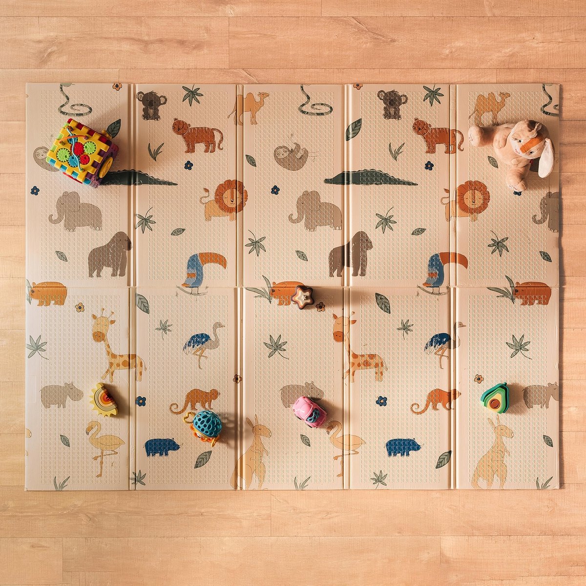 MATA DO ZABAWY NUBY REVERSIBLE BABY PLAY MAT SAFARI 150x200 CM