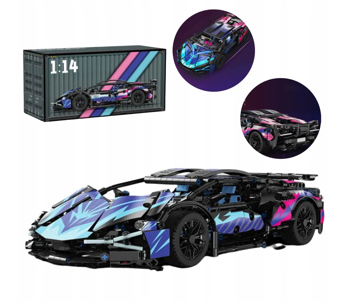Duży sportowy samochód Lamborghini Klocki Konstrukcyjne do układania 1280EL