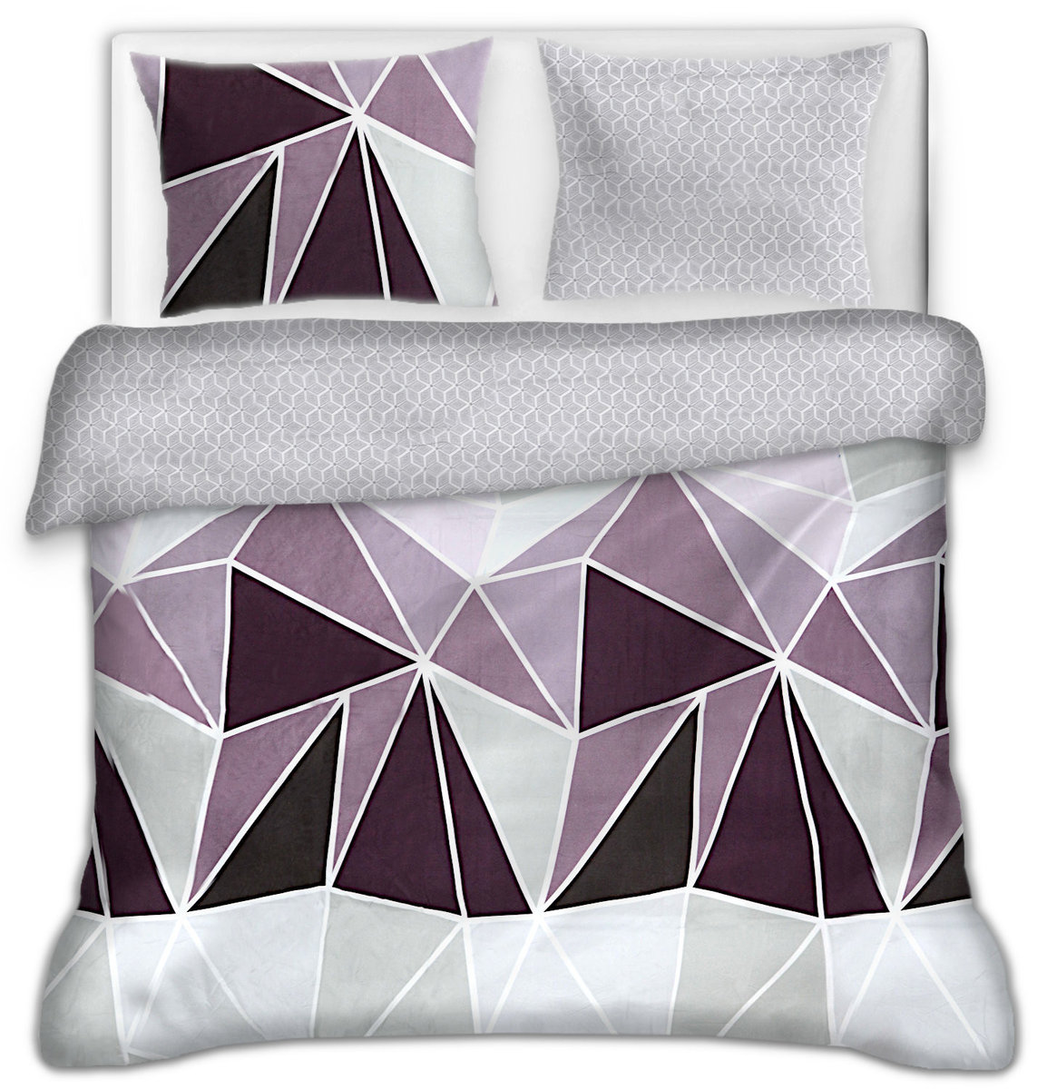 Pościel Flanelowa 200X220 Fioletowo-Szara 22625