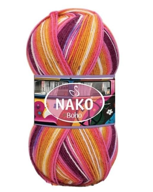 Włóczka skarpetkowa wełniana Nako Boho Desen kol. 82259