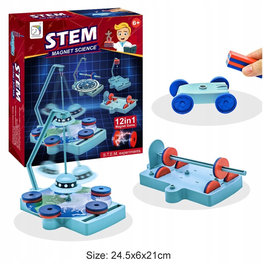 Zestaw edukacyjny Zabawka STEM Magnet Science 12w1 magnesy eksperymenty DIY