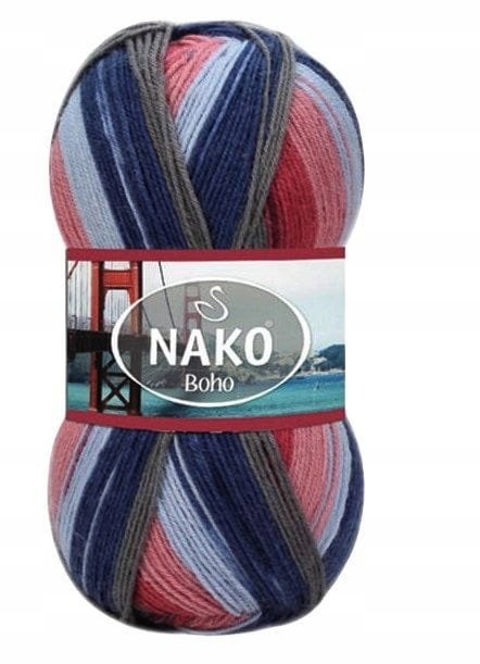 Włóczka skarpetkowa wełniana Nako Boho Desen kol. 81740