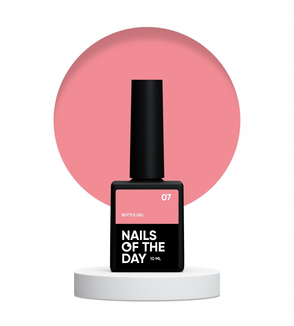 NAILSOFTHEDAY Bottle gel 07 - koralowo-czerwony żel do wzmocnienia, 10 ml