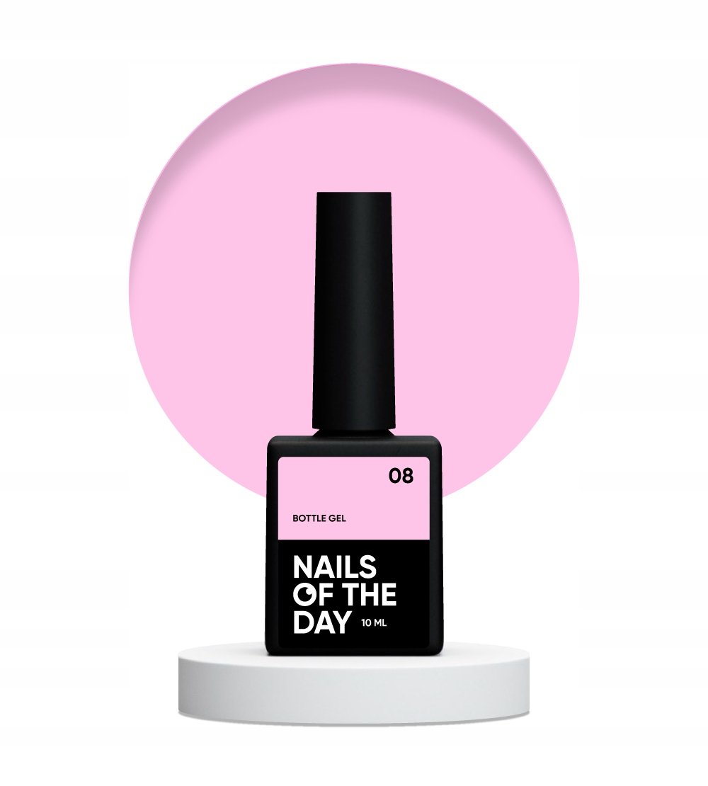 NAILSOFTHEDAY Bottle gel 08 - chlodno-różowy żel do wzmocnienia, 10 ml