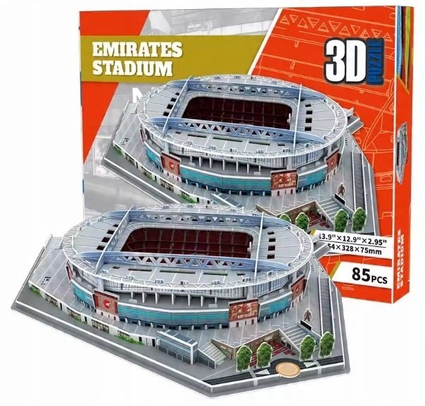 PUZZLE 3D STADION PIŁKARSKI EMIRATES STADIUM ARSENAL LONDYN 85 ELEMENTÓW