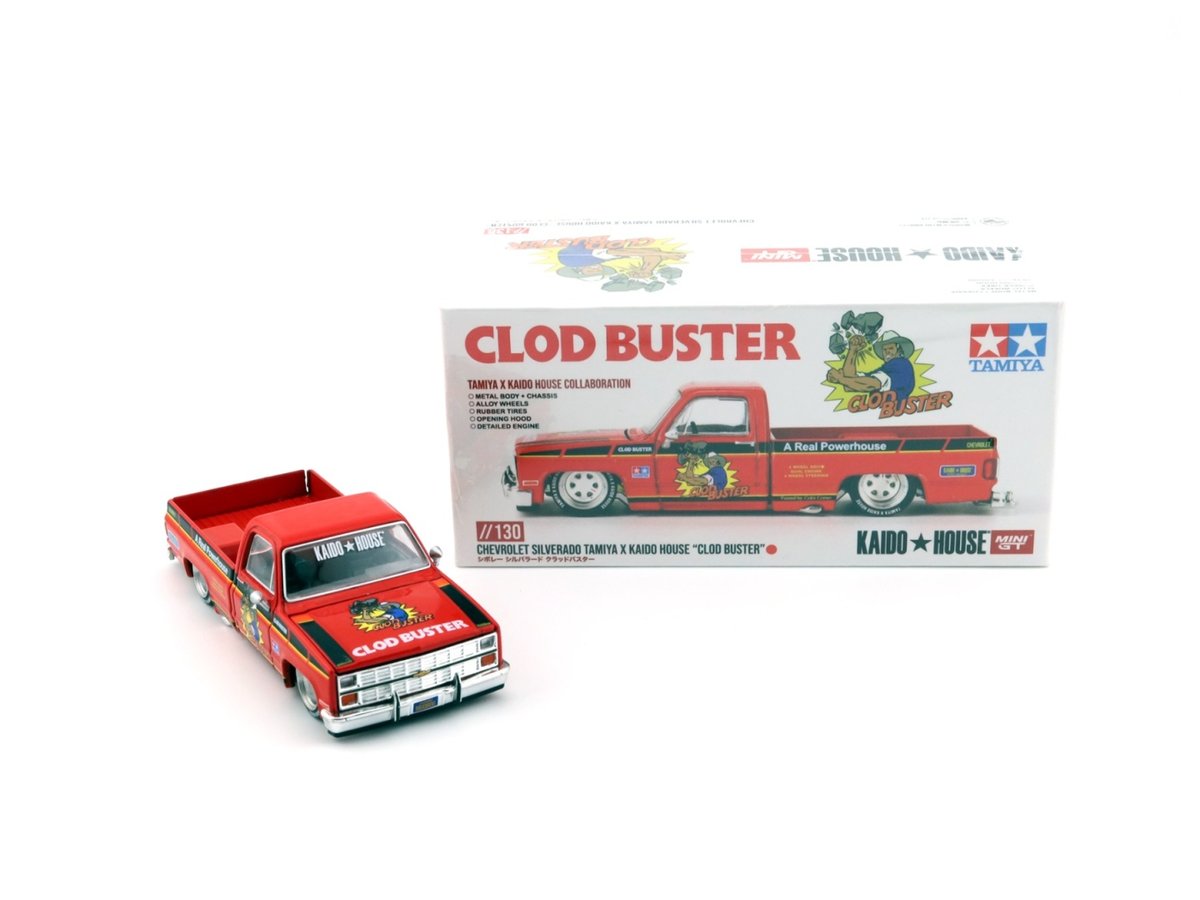 MINI GT Kaido House 130 Chevrolet Silverado Clod Buster TAMIYA x KAIDO HOUSE