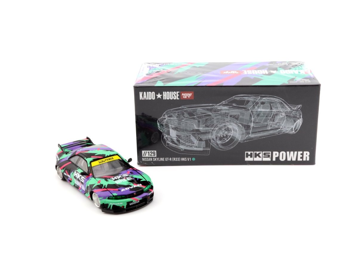 MINI GT Kaido House 130 Nissan Skyline GT-R R33 HKS V1