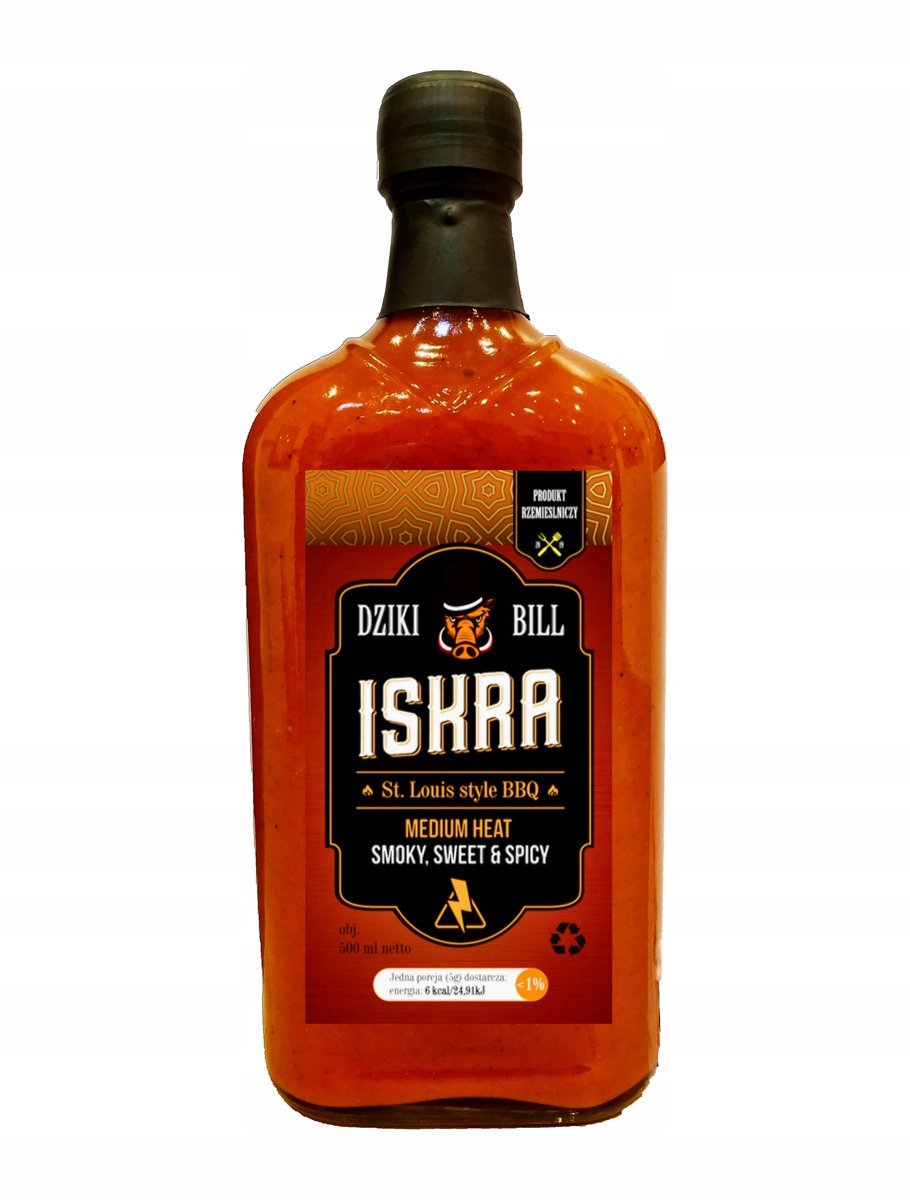 Dziki Bill ISKRA - ostry sos BBQ, barbecue 500 ml