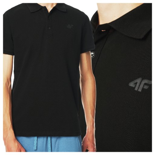Koszulka polo męska 4F 4FWSS25TPTSM704-20S Czarny Roz. XL