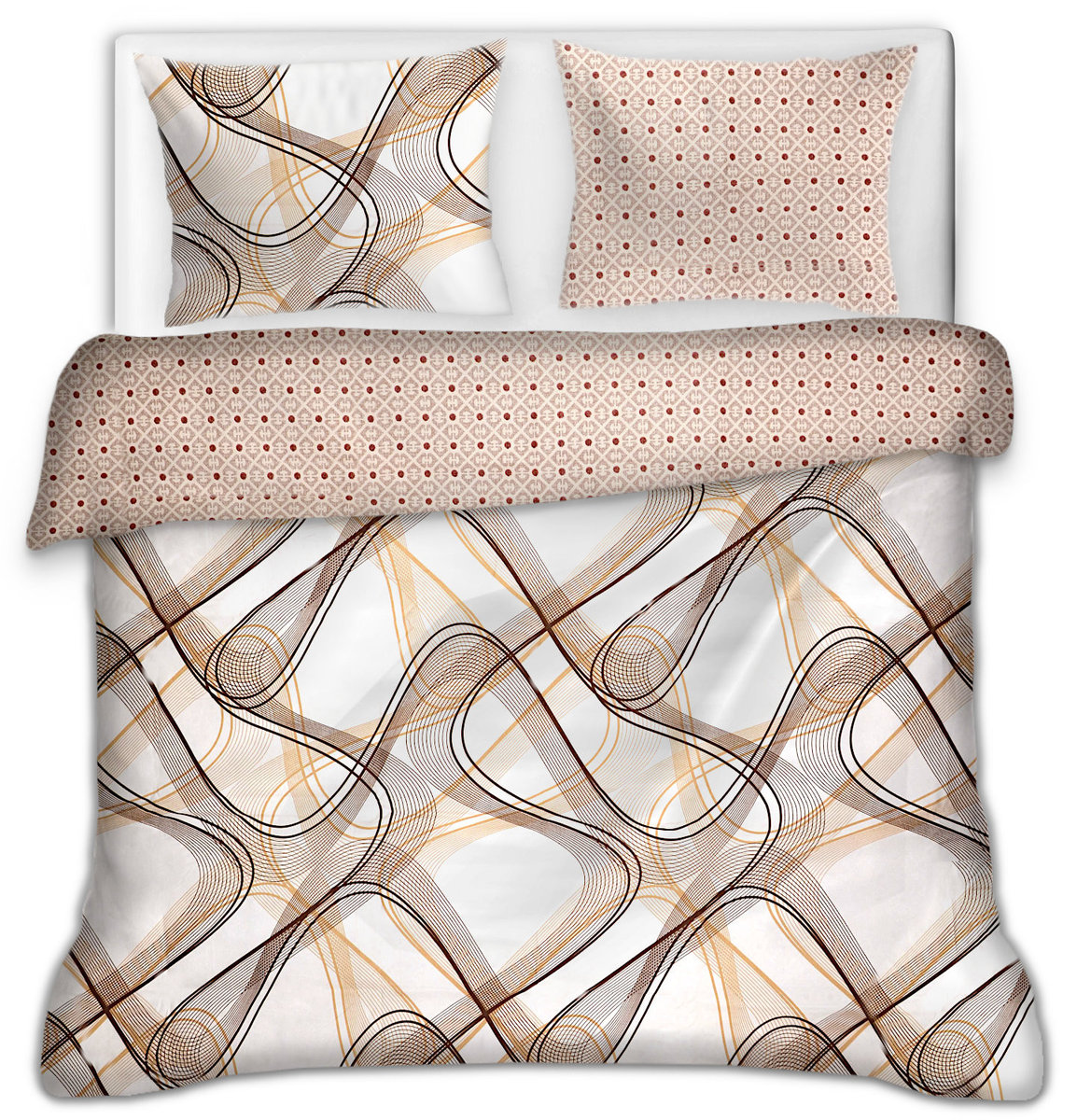 Pościel Flanelowa 200X220 Biało-Beżowa 22628