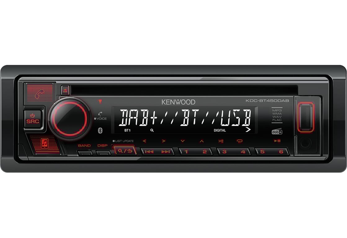 Kenwood KDC-BT450DAB radio samochodowe Czarny 50 W Bluetooth