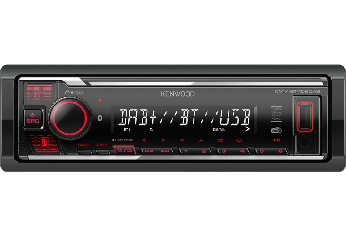 Kenwood Electronics KMM-BT408DAB radio samochodowe Czarny 88 W Bluetooth