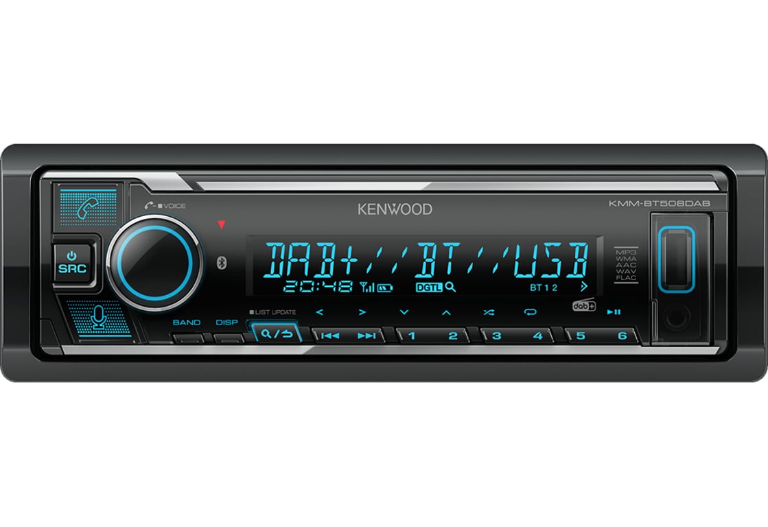 Kenwood Electronics KMM-BT508DAB radio samochodowe Czarny 200 W Bluetooth
