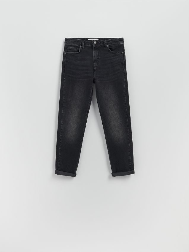 Reserved - Jeansy boyfriend slim - szary