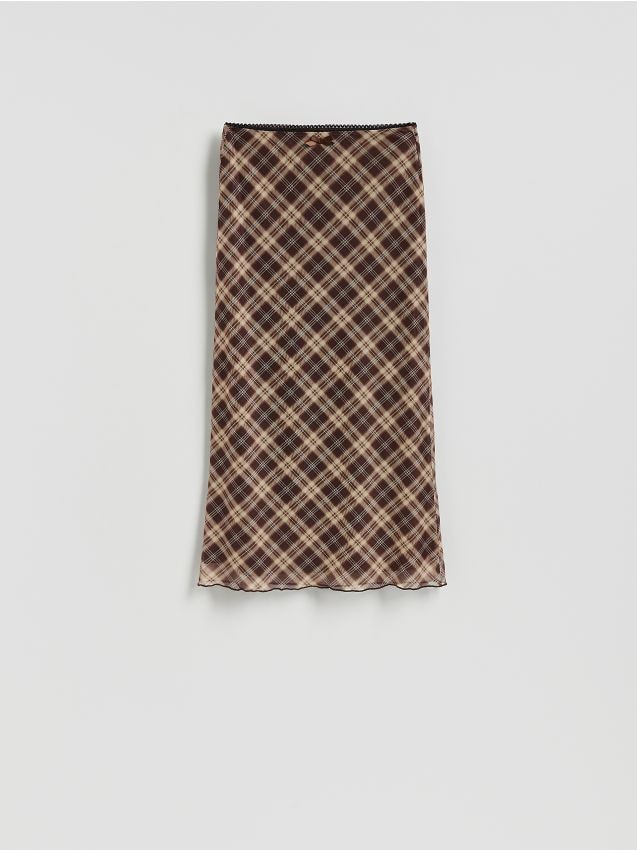 Reserved - Spódnica midi z kratę - wielobarwny