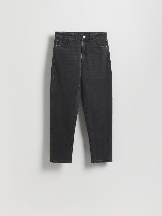 Reserved - Jeansy mom fit - szary