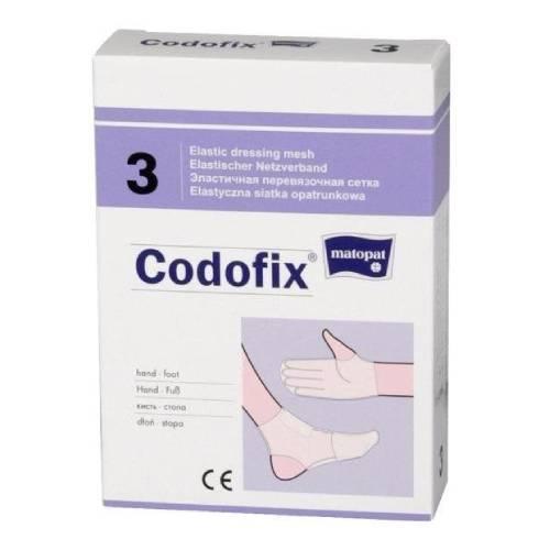 Matopat Codofix 3 Elastyczna siatka opatrunkowa na dłoń i stopę 2,5cm-3,5cm x 1m, 1 szt