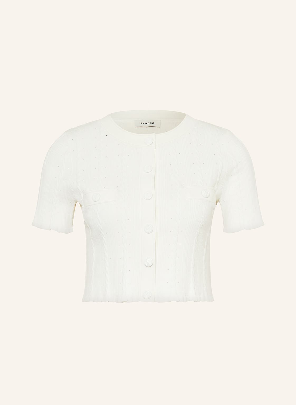 Sandro Kardigan Z Falbankami weiss