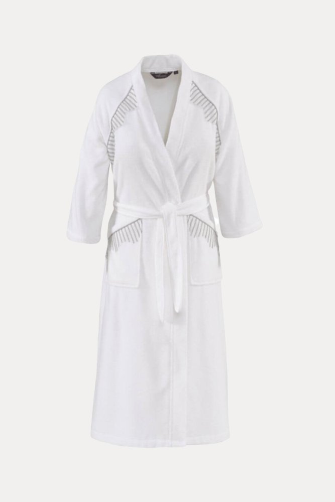 Damski elegancki szlafrok NOVA w ozdobnym opakowaniu S Biały