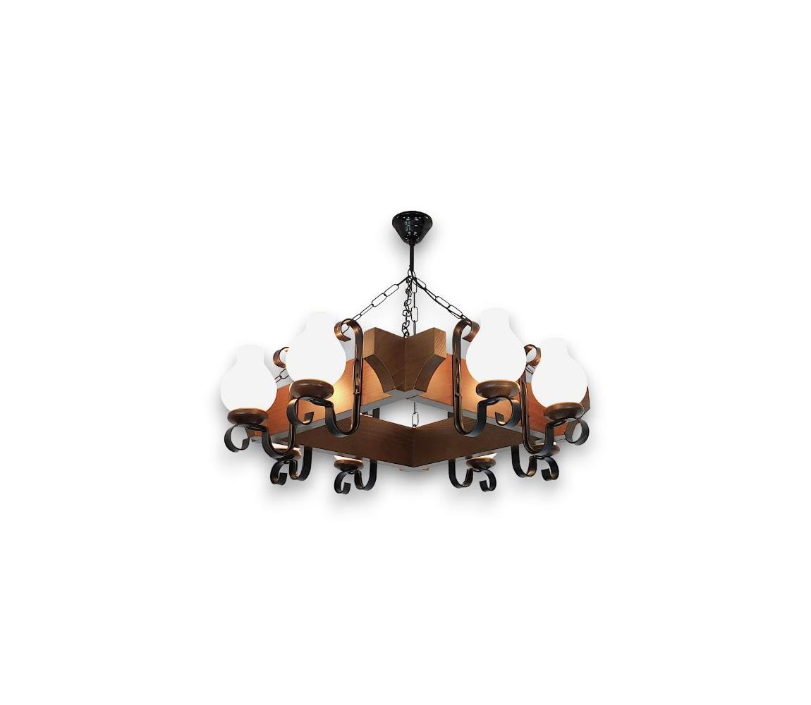 Brilagi - Żyrandol na łańcuchu QUEEN 8xE14/40W/230V buk/orzech