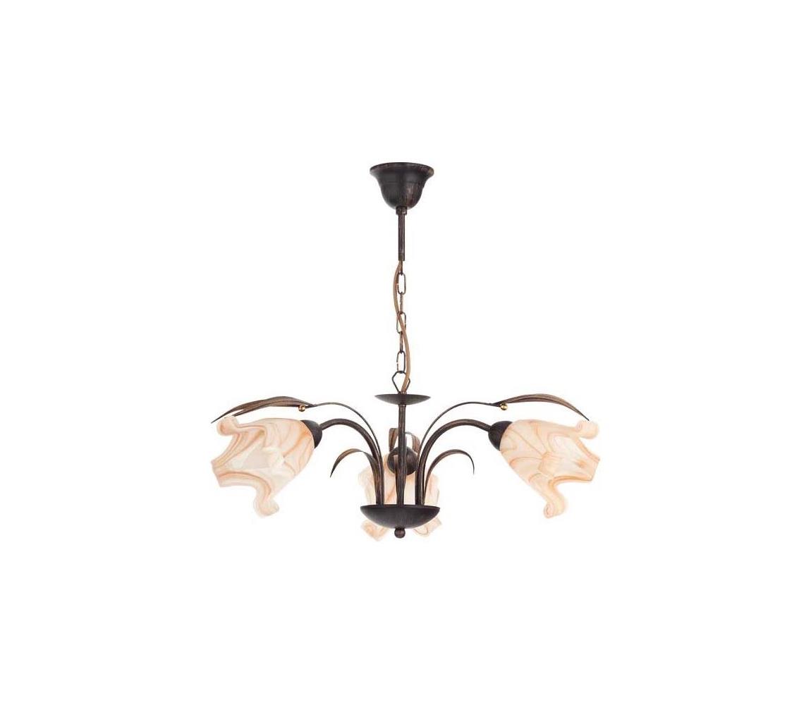 Żyrandol na łańcuchu DUCATTI 3xE14/10W/230V brąz