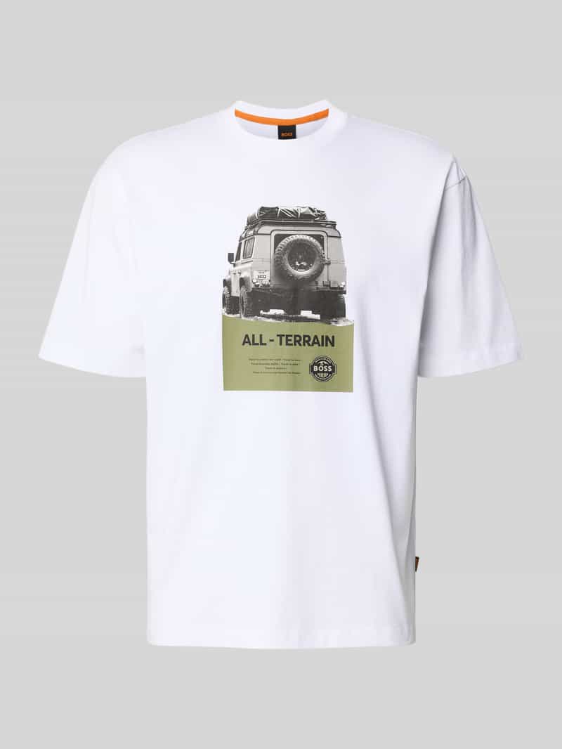 T-shirt o kroju regular fit z czystej bawełny model ‘WAGON’