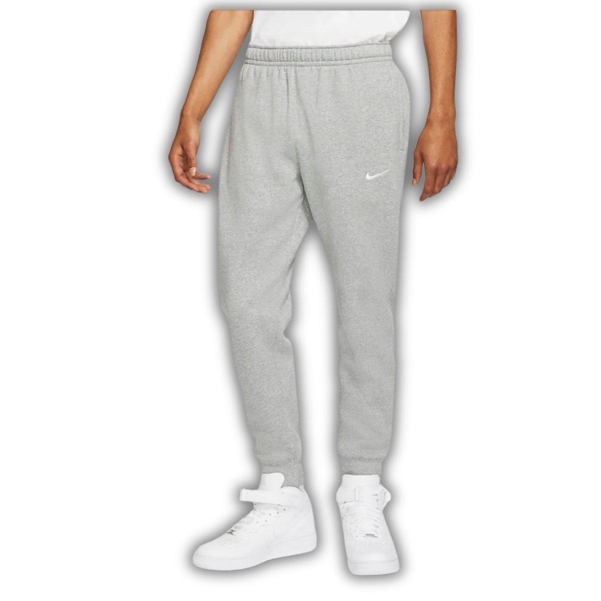 MĘSKIE SPODNIE DRESOWE NIKE FLEECE SWOOSH SZARE JOGGER ROZMIAR XS WYGODNE