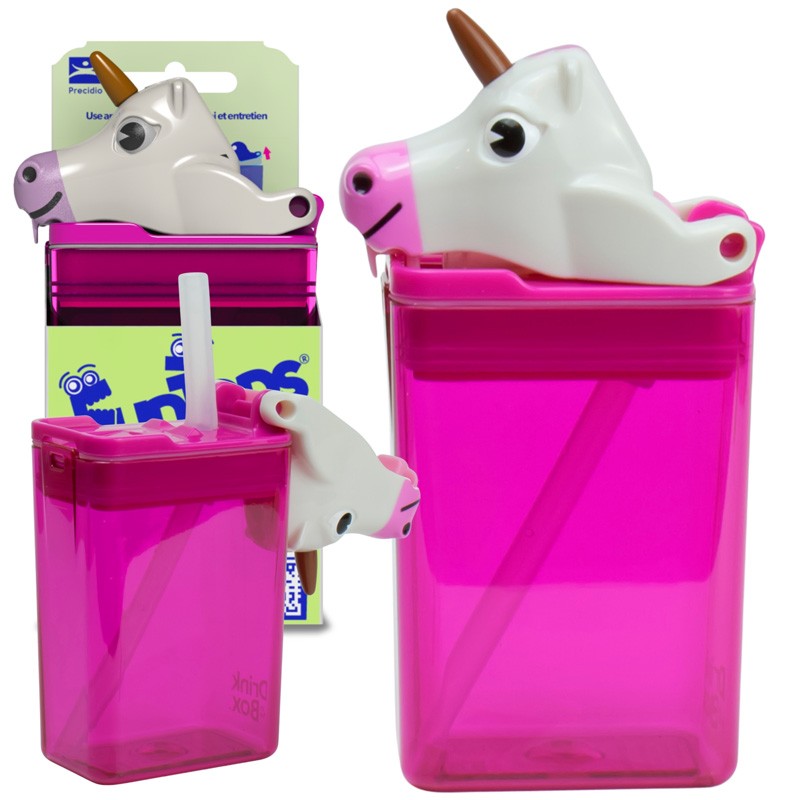 Drink In The Box Kwadratowy Bidon Fun Tops Tritan 235ml Jednorożec