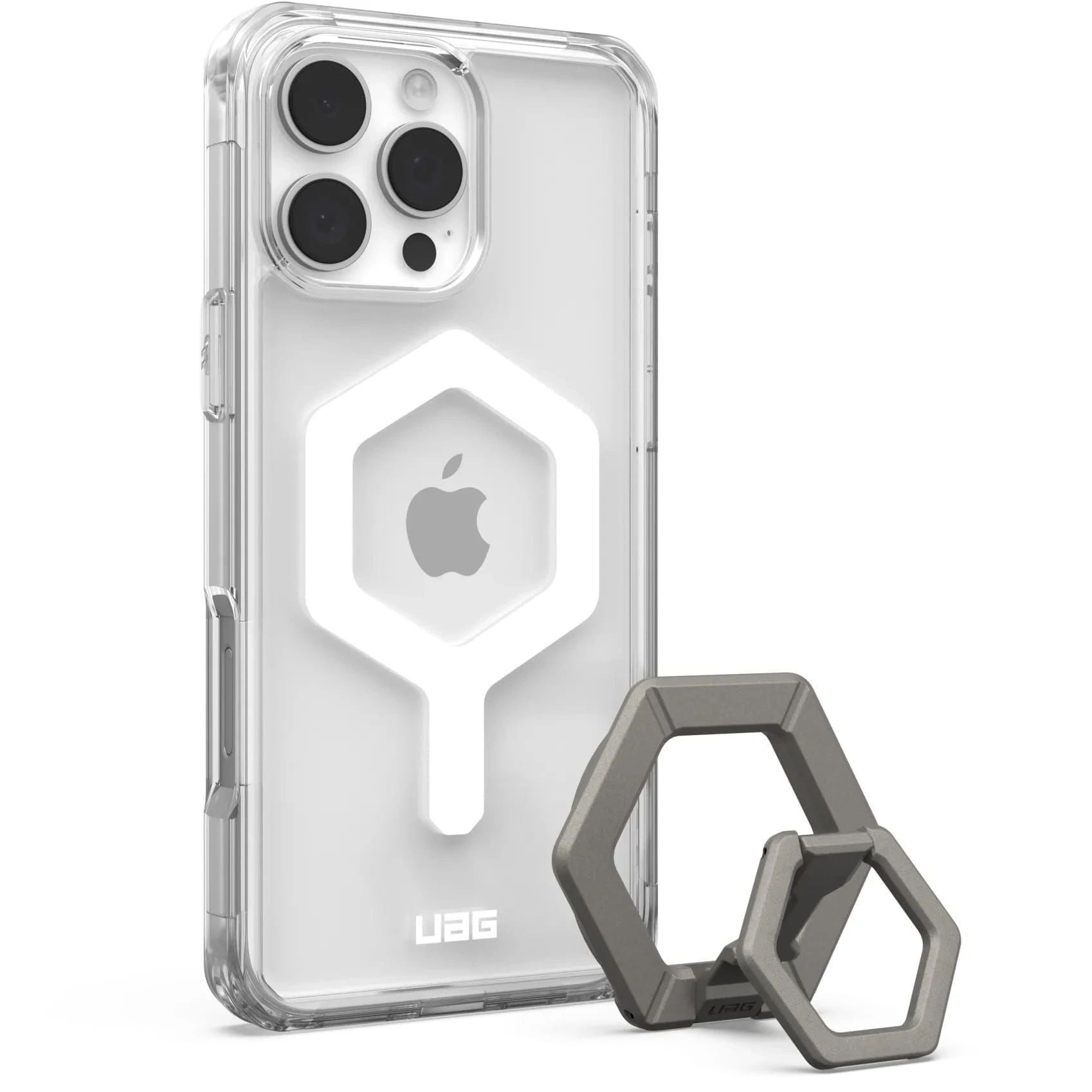 Etui do iPhone 16 Pro Max UAG Plyo MagSafe Ring Stand Ice-White