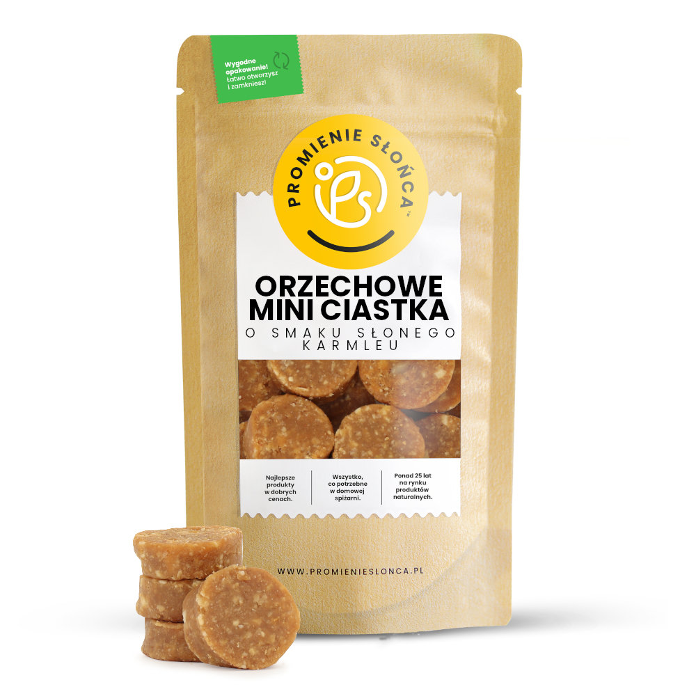 Orzechowe Mini Ciastka o Smaku Słonego Karmelu 200 g