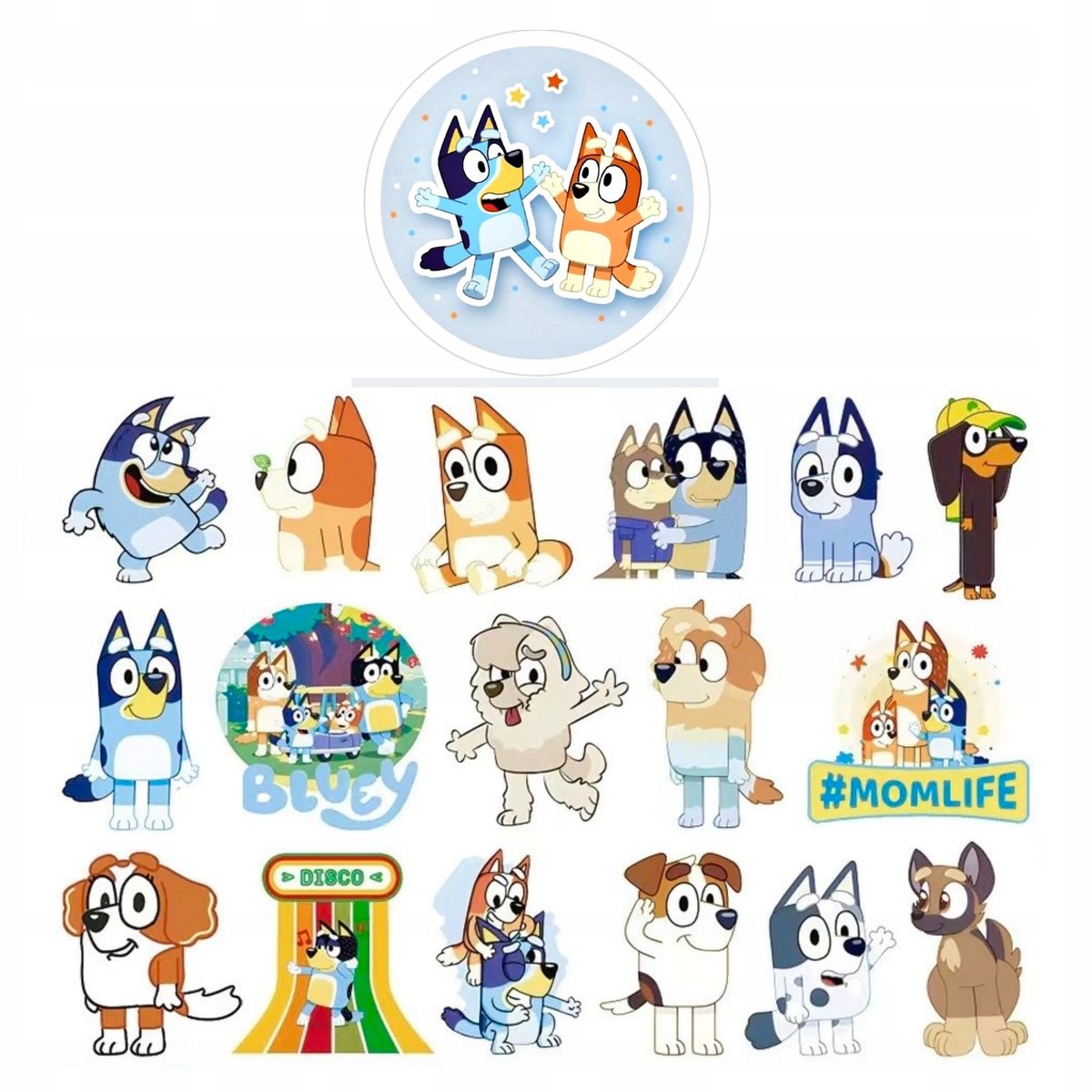 Tatuaże dla dzieci zmywalne dziecięce Bluey trwale intensywne kolory D2