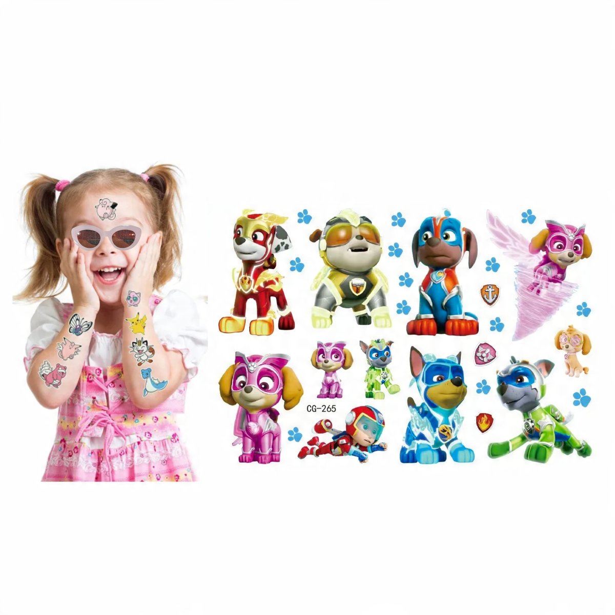 Tatuaże dla dzieci zmywalne tymczasowe dziecięce Psi Patrol pieski F2