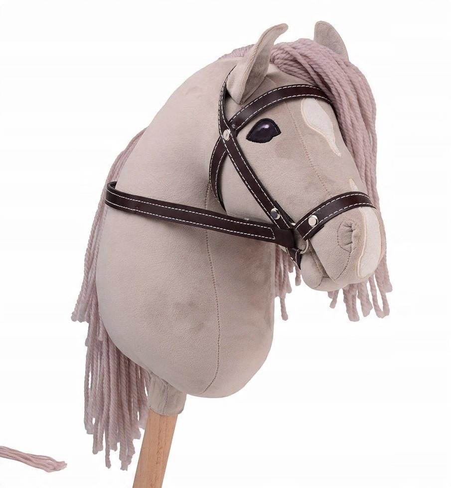 Holly Hobby Horse koń DELUXE na kiju 80cm beige