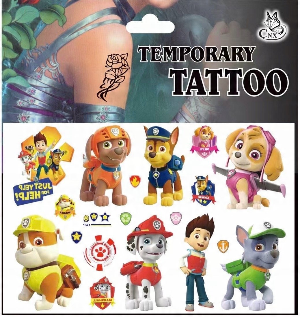 Tatuaże z psim patrolem dla dzieci zmywalne tymczasowe pieski F5