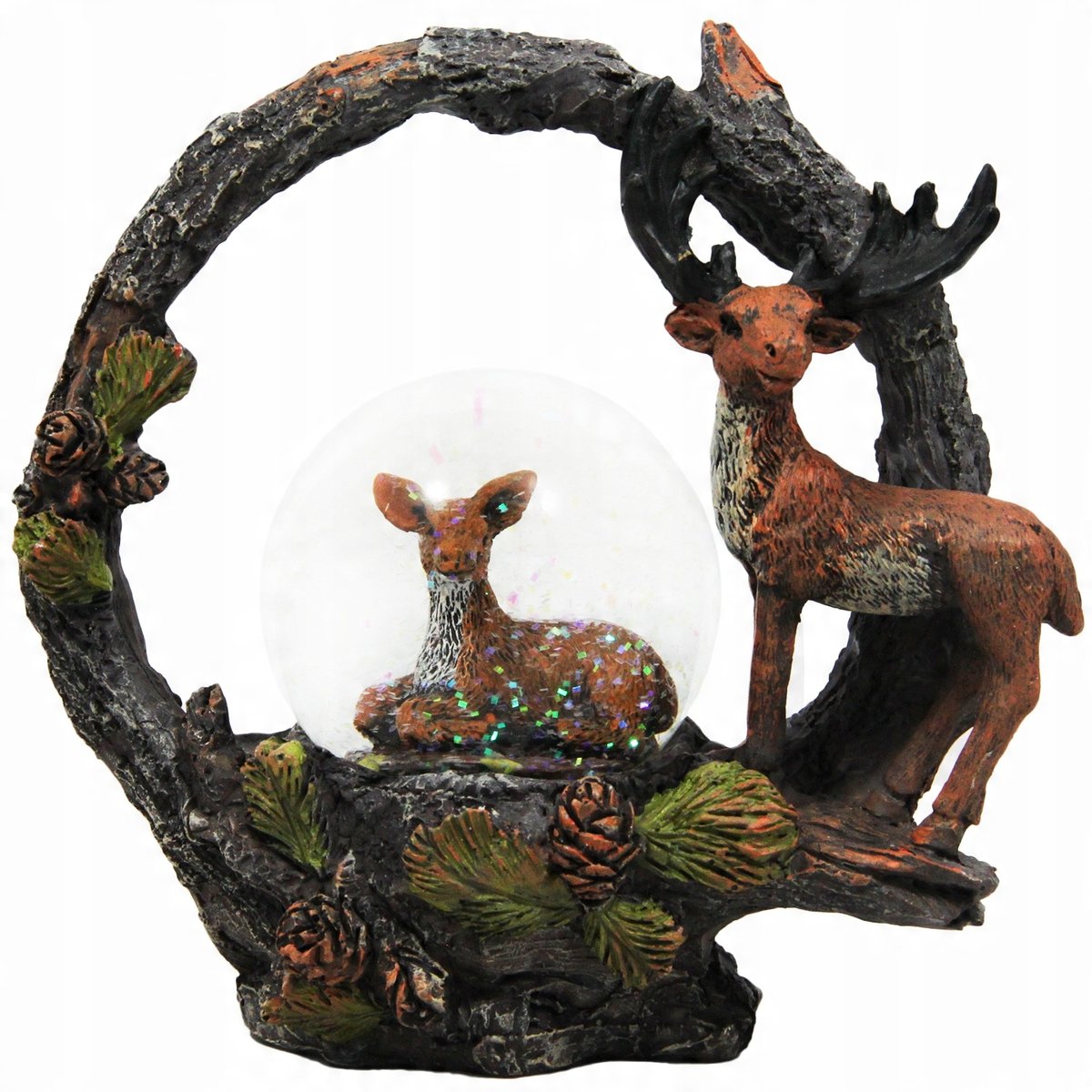 Figurka kula ze śniegiem zimowa jeleń sowa jeż