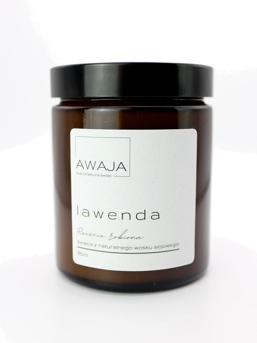 Świeca sojowa lawenda – zapachowa, ręcznie robiona, 180ml, prezent