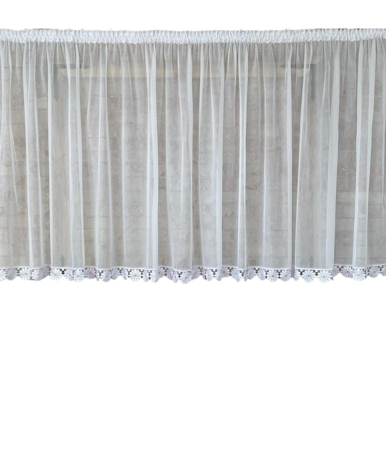 Firana gotowa 300x100,prosta,woal,gip.8 cm Kwiatek