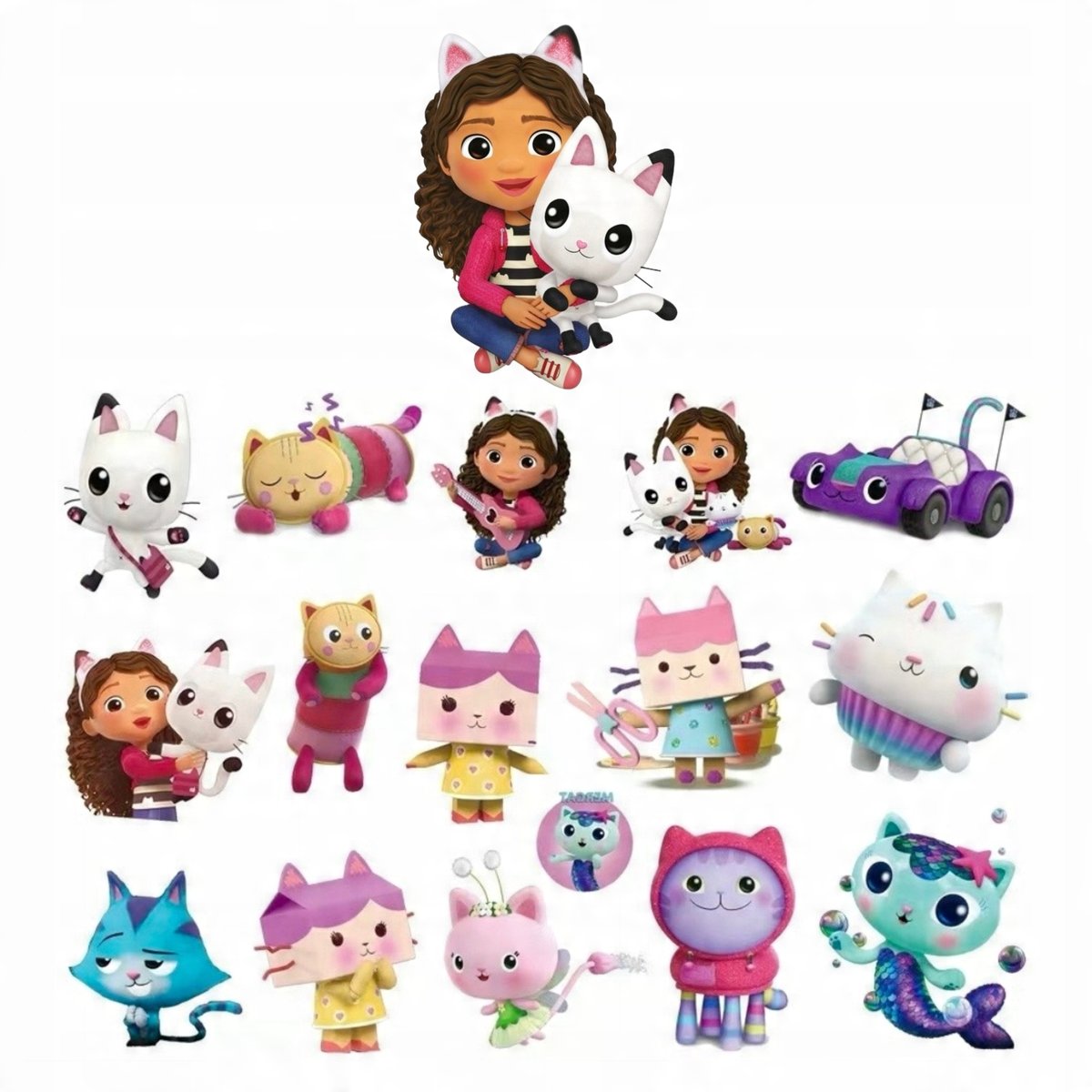 Tatuaże dla dzieci zmywalne naklejki dziecięce Koci Dome Gabi A4