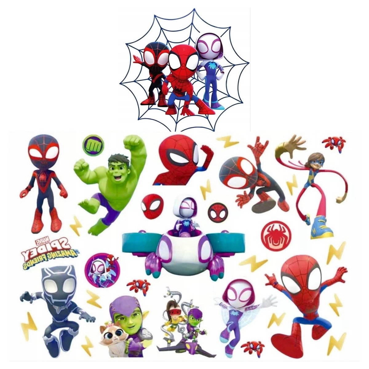 Tatuaże zmywalne dla dzieci Spiderman Spidey duży arkusz H4