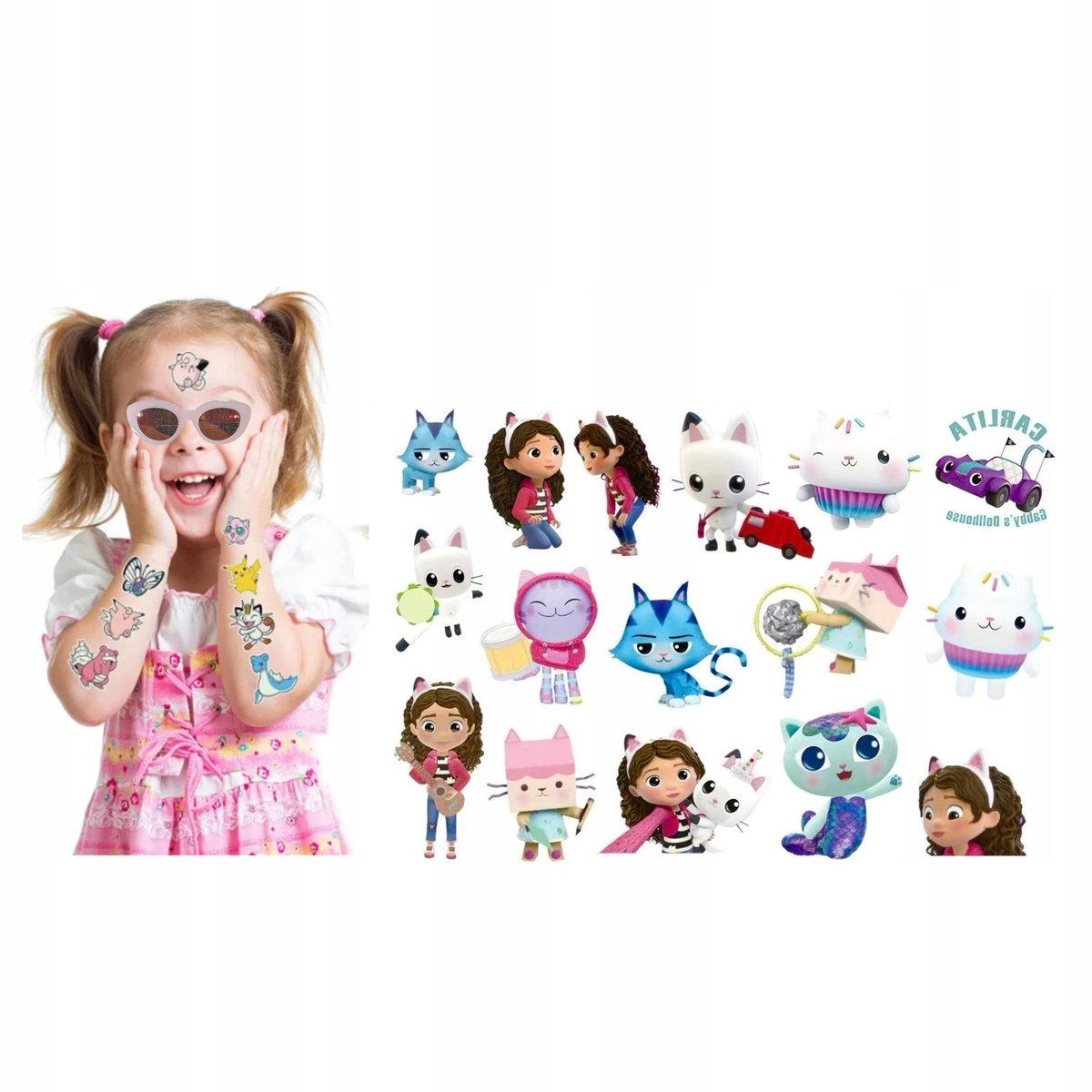 Tatuaże dla dzieci zmywalne dziecięce Koci Dome Gabi A2