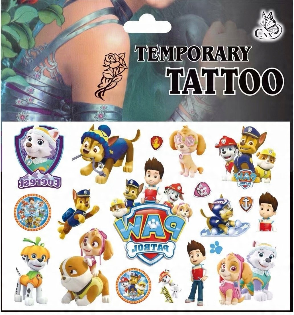 Psi Patrol zmywalne tatuaże dla dzieci tymczasowe skye chase Marschal F3